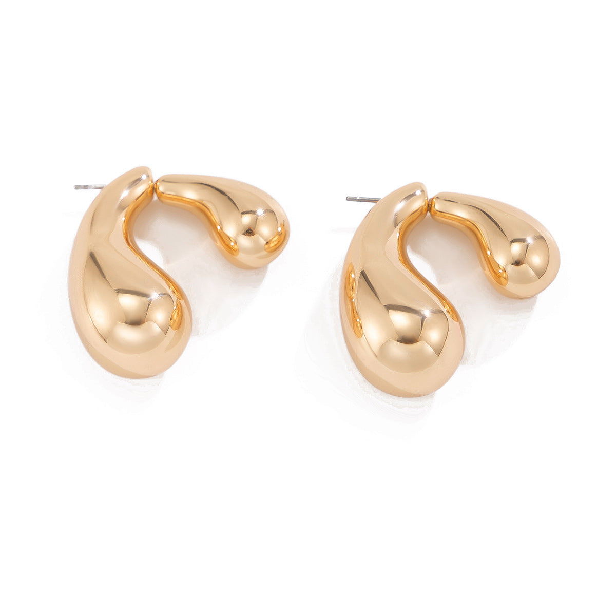 Ins Splicing Detachable Double comma Earing Fashionable Simple Style Irregular Earrings