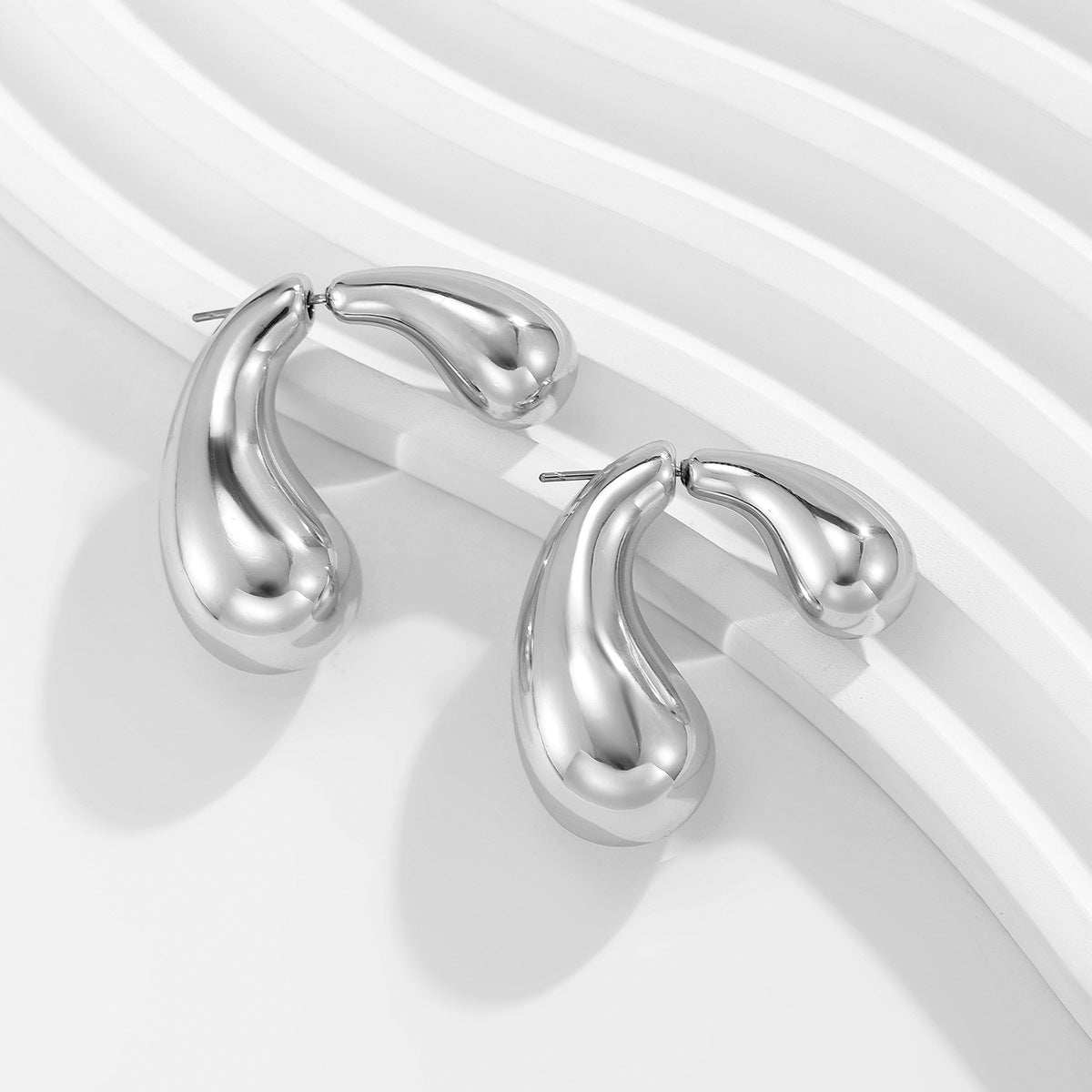 Ins Splicing Detachable Double comma Earing Fashionable Simple Style Irregular Earrings