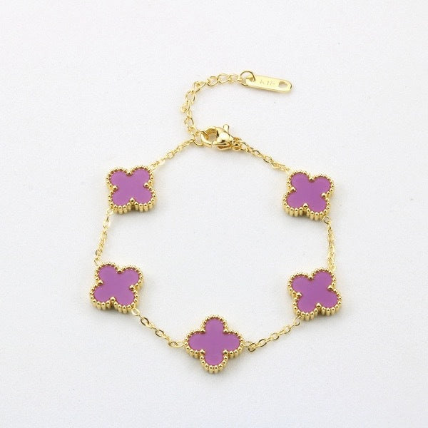 Four leaf clover bracelet women's titanium steel light luxury electroplating