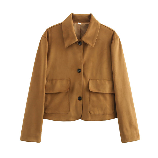 Autumn fashion new trend versatile two-color suede jacket