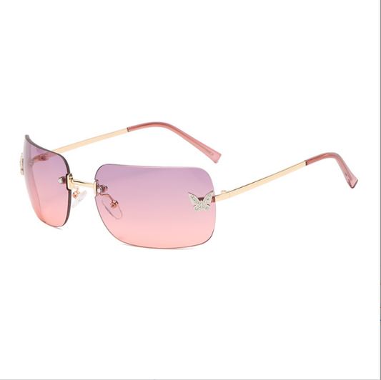 Frameless Diamond Sunglasses High Sense Square Frame Fashion