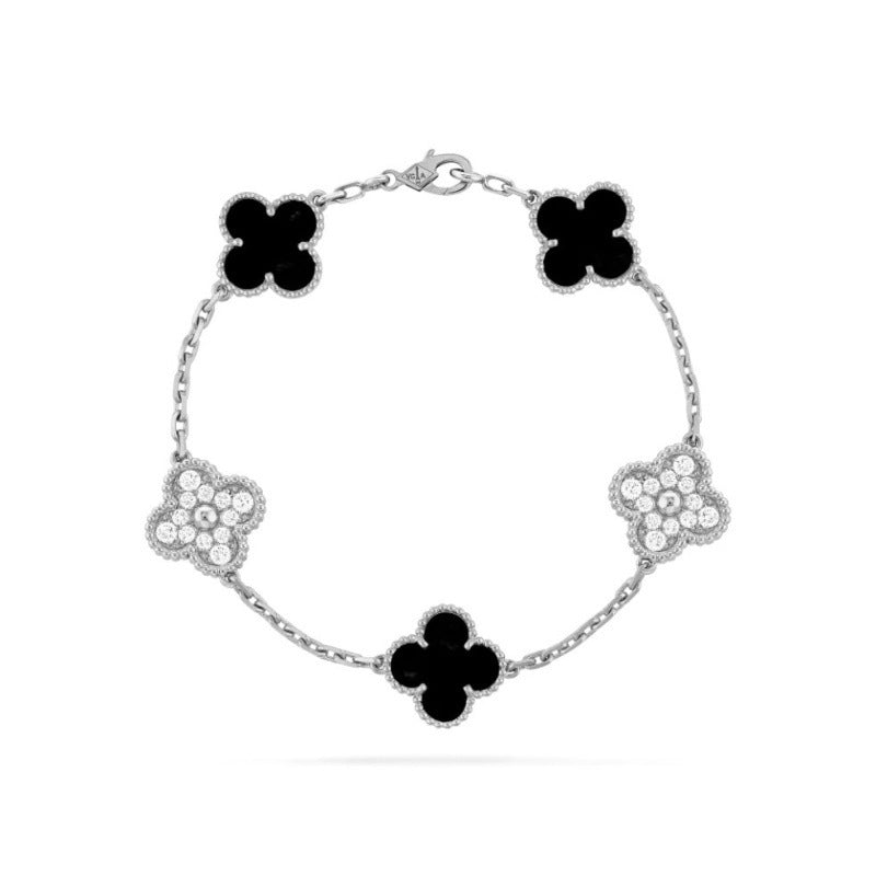 Four leaf clover bracelet women's titanium steel light luxury electroplating