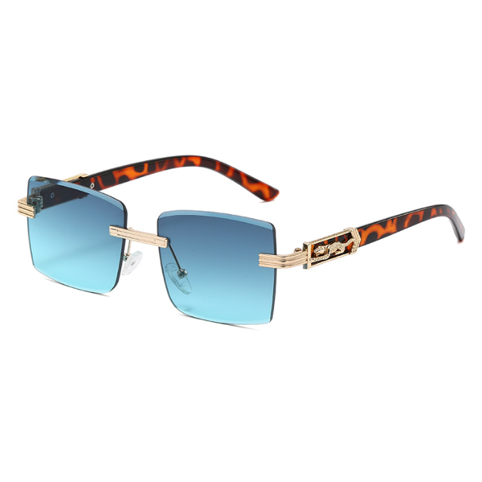 sunglasses, trendy leopard decorative glasses personalized square UV