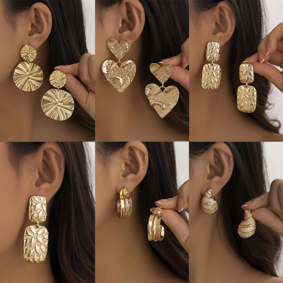 Minimalist and niche spiral patterned conch earrings