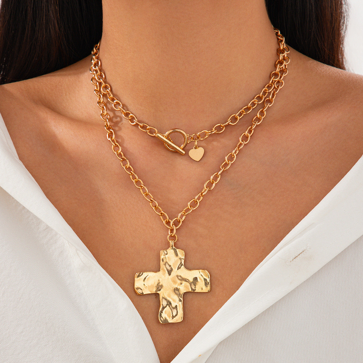 Cross alloy pendant necklace, cool wind clip