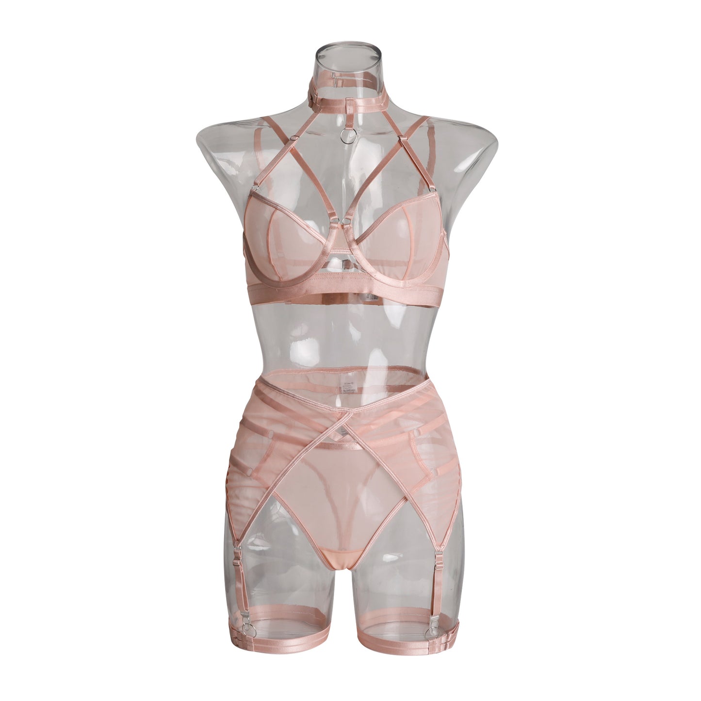 New sexy mesh perspective sex suit with spliced neck strap