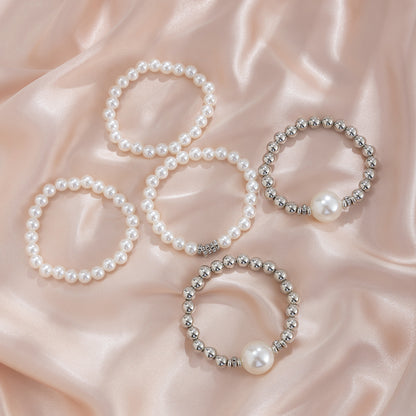 bracelet set with creative temperament ,large round beads and micro inlaid decoration