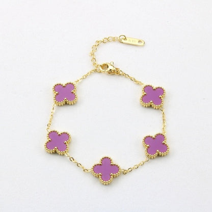 Four leaf clover bracelet women's titanium steel light luxury electroplating