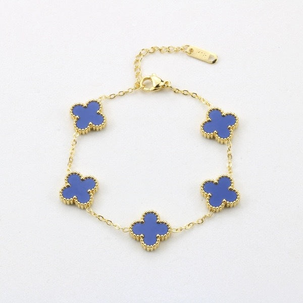 Four leaf clover bracelet women's titanium steel light luxury electroplating