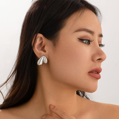 Ins Splicing Detachable Double comma Earing Fashionable Simple Style Irregular Earrings