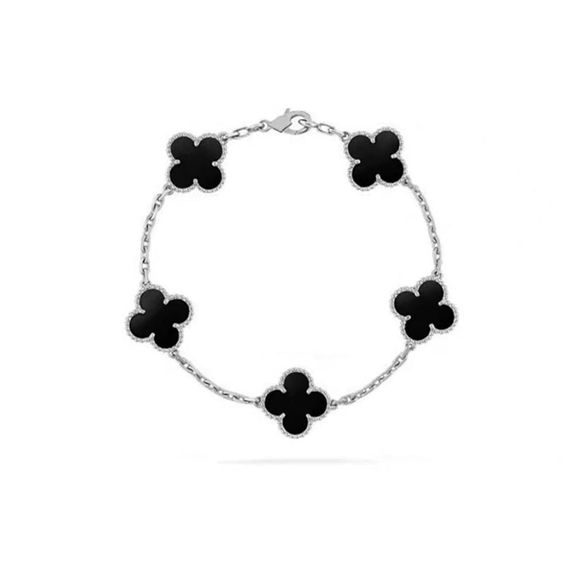 Four leaf clover bracelet women's titanium steel light luxury electroplating