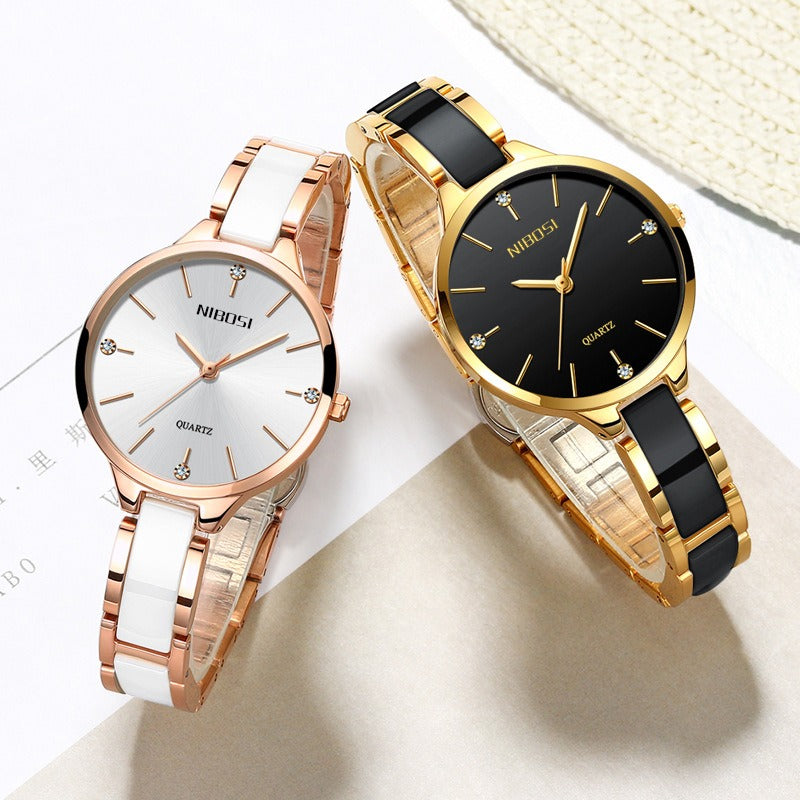 Luxury Ceramic Bracelet Watches Ladies Creative Quartz